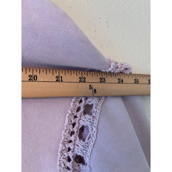 Free People Melody Crochet Trim Pullover Sweatshirt Lilac Lavender Womens - Picture 7 of 10